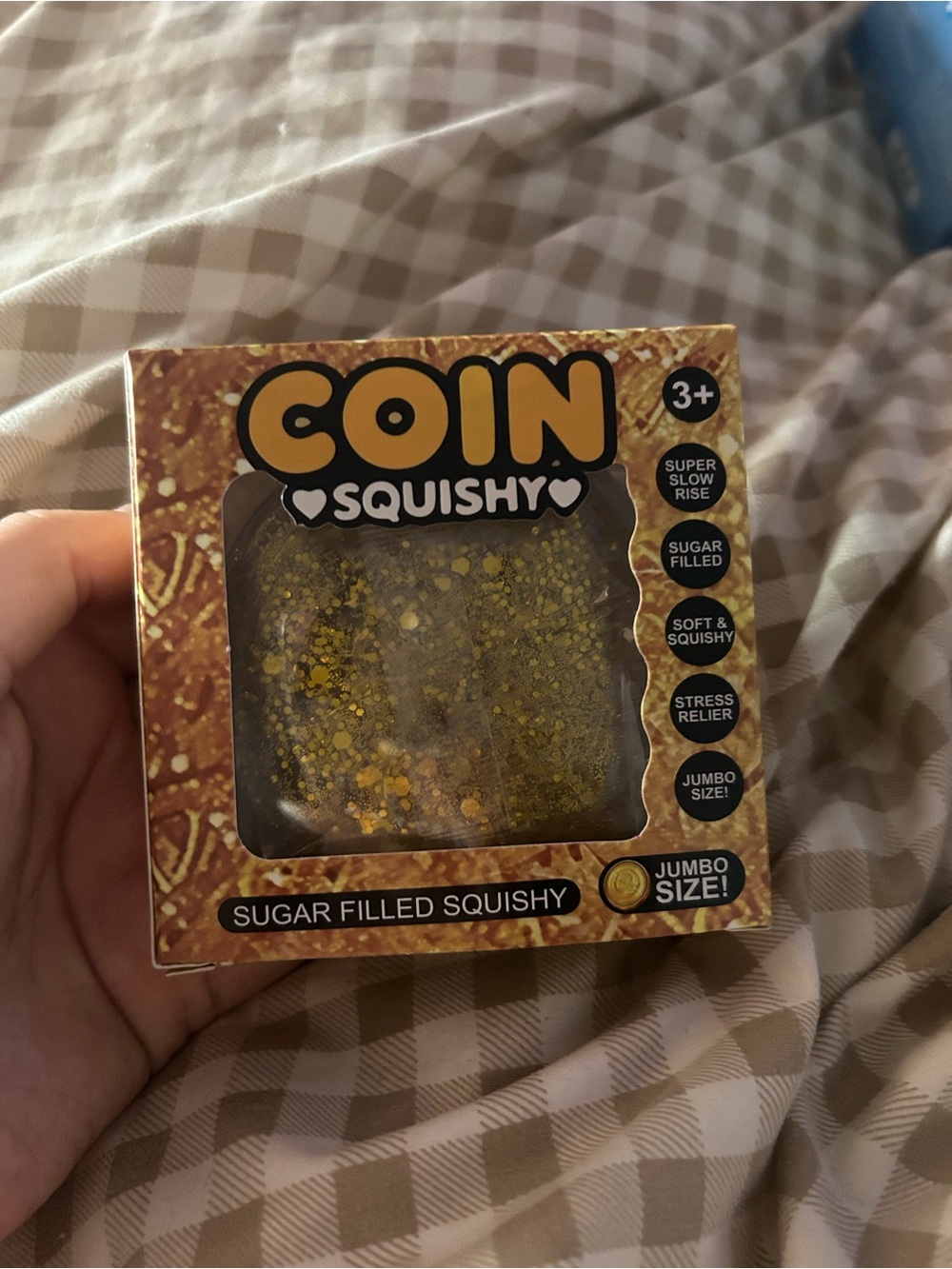 Sugar-Filled Stress Toy - Gold Sparkle Coin